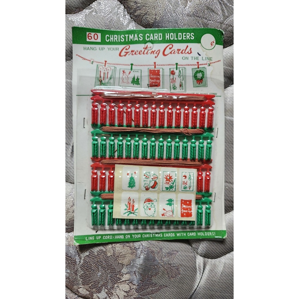 One‎ Christmas card holders set 1960s- Hang up in the line Rare original